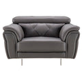 Dark Gray Italian Leather Chair U149039