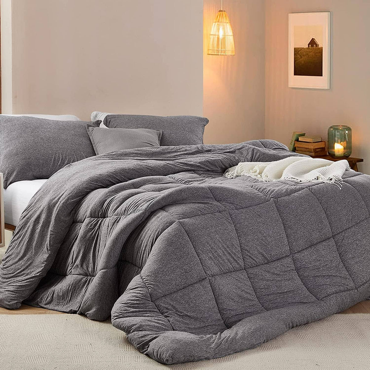 King Oversized Comforter in Morning Gray A7308