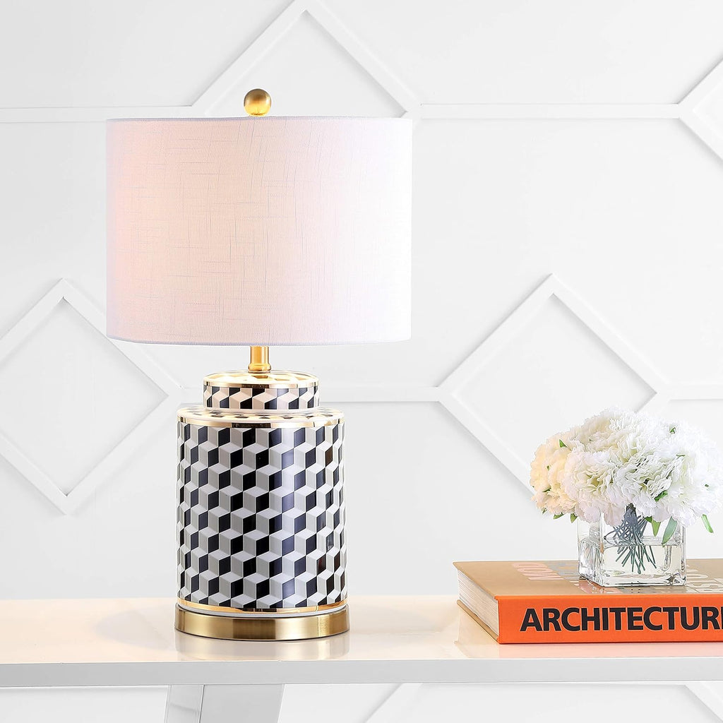 Black/White Ceramic/Metal LED Table Lamp Z78101