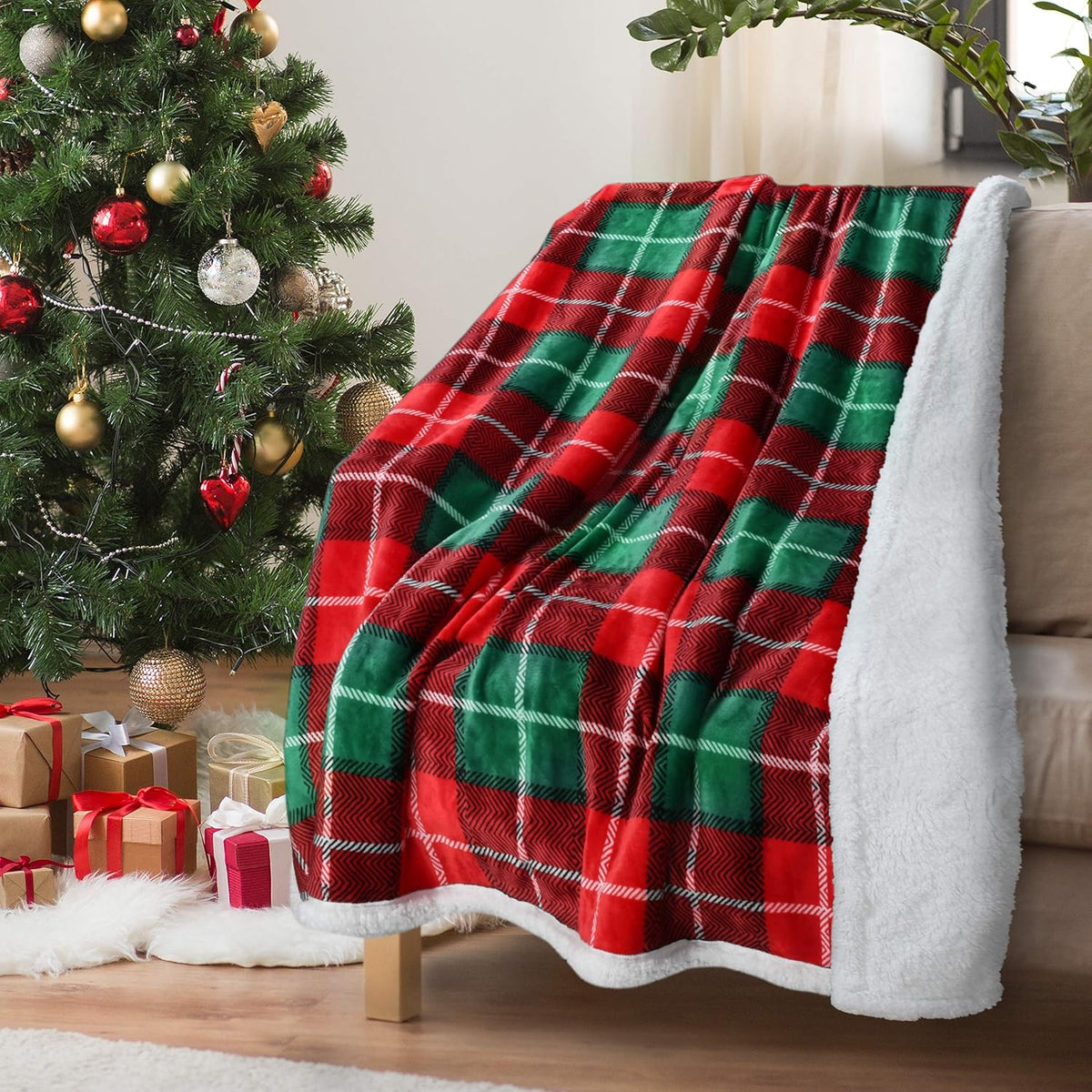 Red Buffalo Plaid Fleece Throw Blanket 50’’ X 60’’ F3703