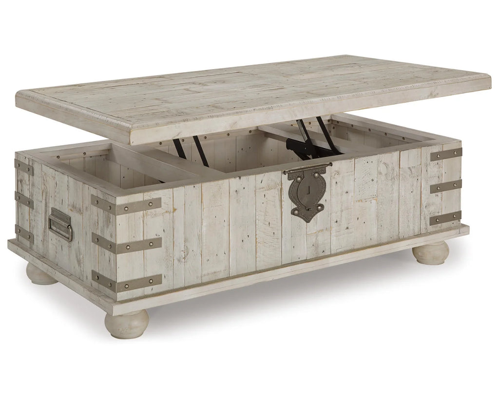 White Wash Gray Coffee Table with Lift Top S42171