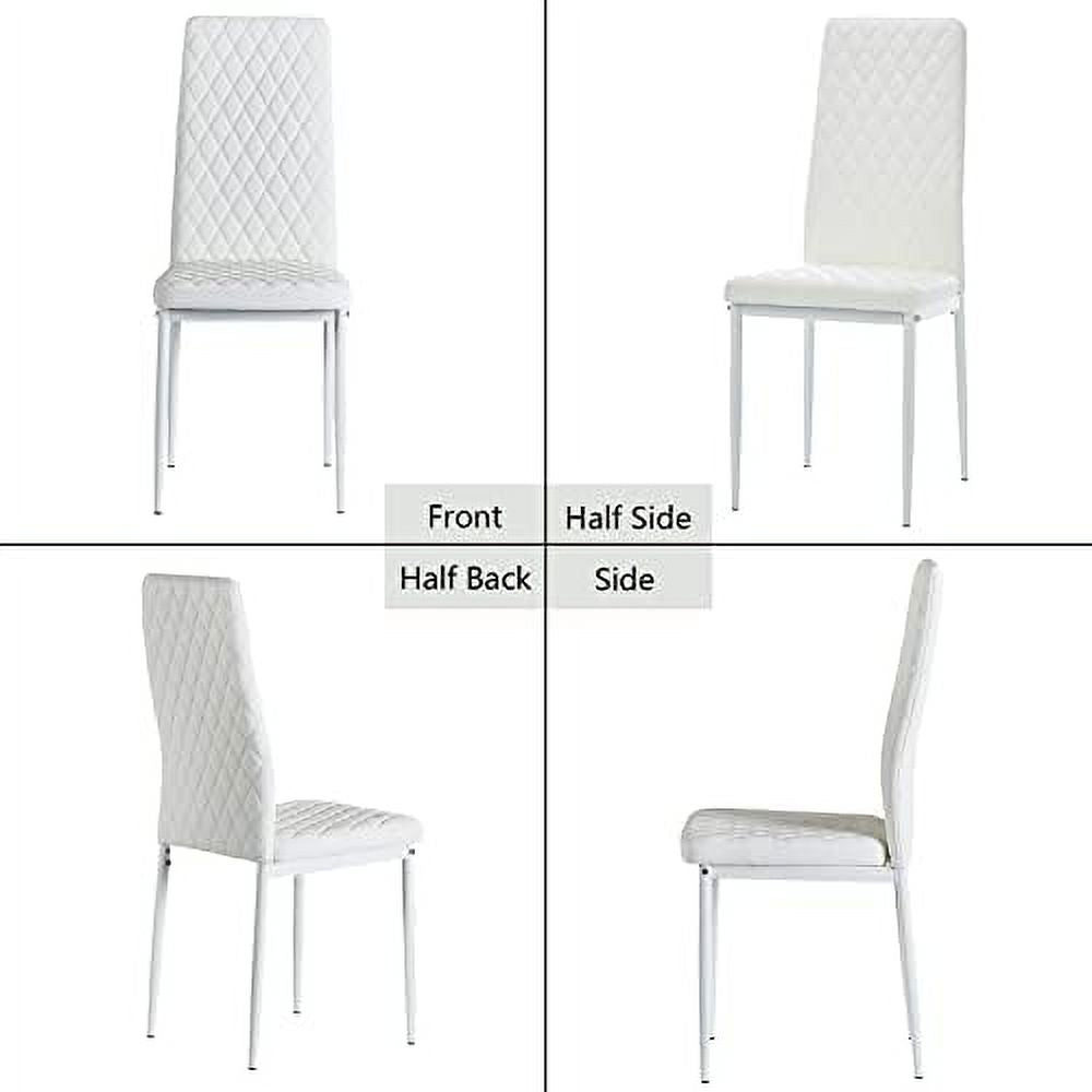 White PU Leather Upholstered Dining Chairs Set of 6 C72149