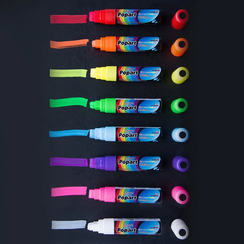 Jumbo 15mm Fluorescent Chalk Markers (Set of 8) Z556