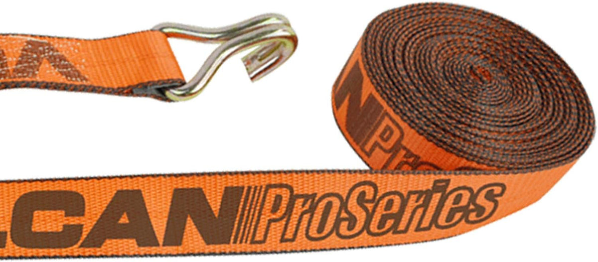 Ratchet Strap with Wire Hooks, 2 Inch x 27 Foot, 3,300 Pound Safe Working Load, Pack of 2 O593