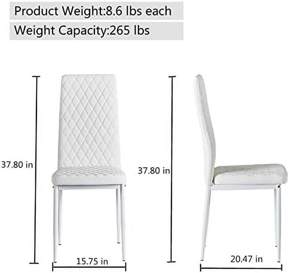 White PU Leather Upholstered Dining Chairs Set of 6 C72149