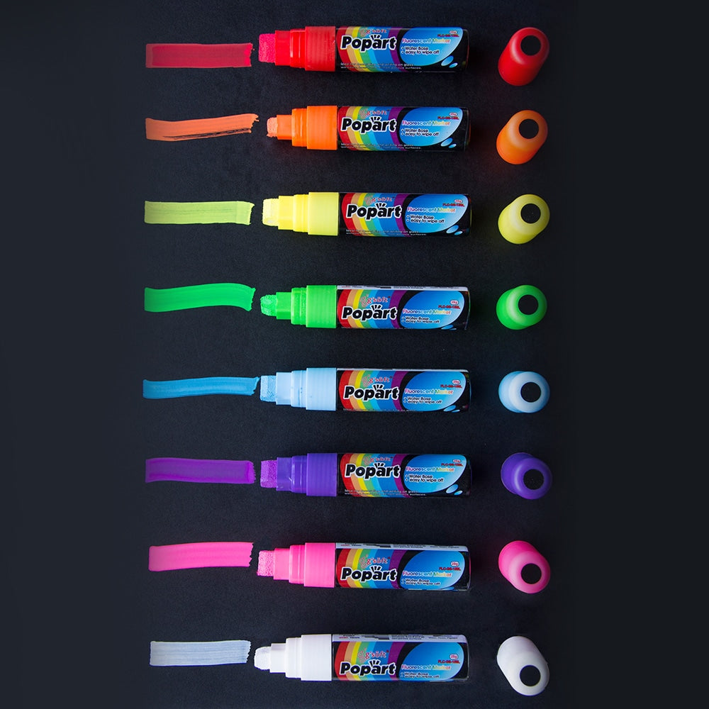 Jumbo 15mm Fluorescent Chalk Markers (Set of 8) Z556
