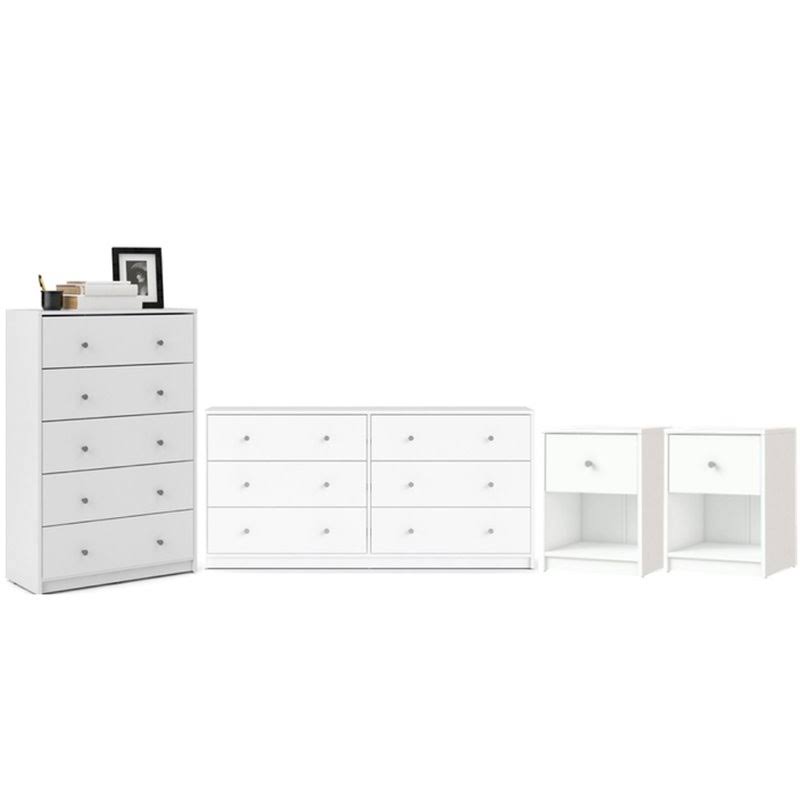 4 Piece Bedroom Set in White Z15247
