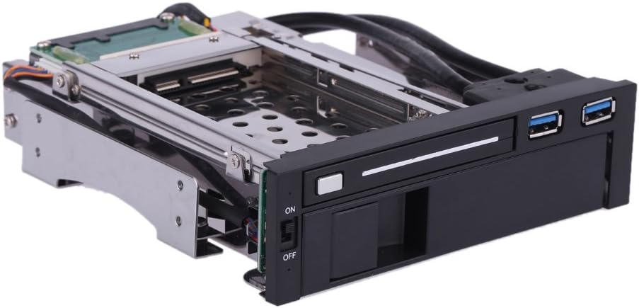 Dual Bay 3.5 + 2.5 Inch SATA III Hard Drive SSD Tray Caddy Internal Mobile Rack Enclosure Docking Station with USB 3.0 Port Hot Swap Pack of 2 A445