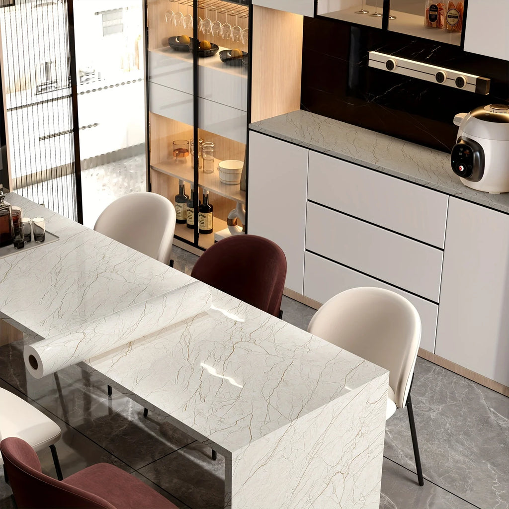 Glossy Film Marble Wallpaper Peel And Stick M37673