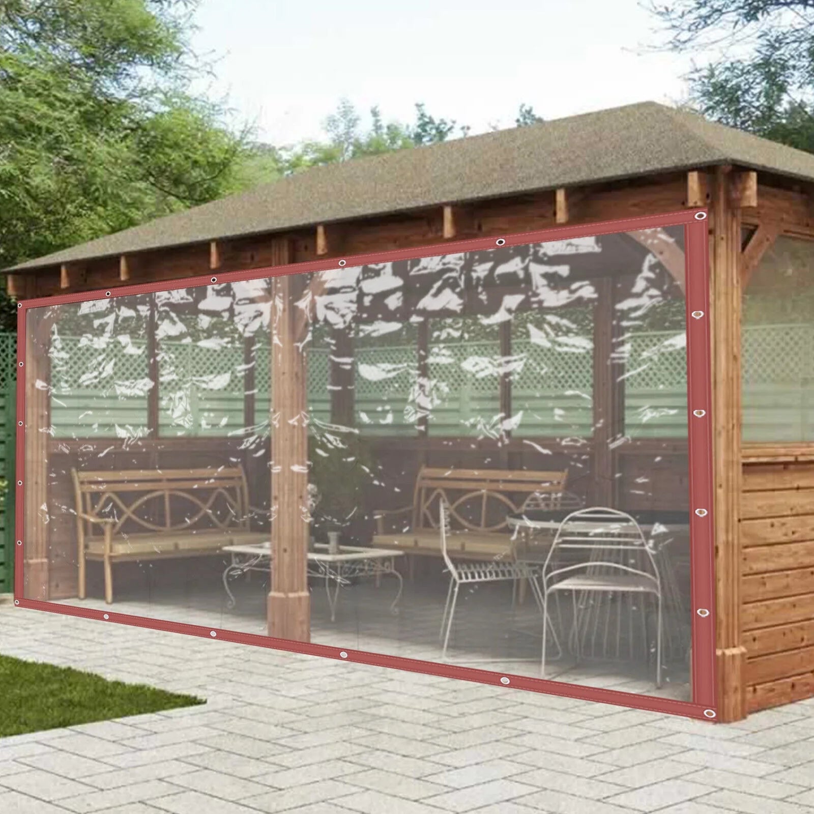 Brown Clear Awning Canopy Tarpaulin K199
