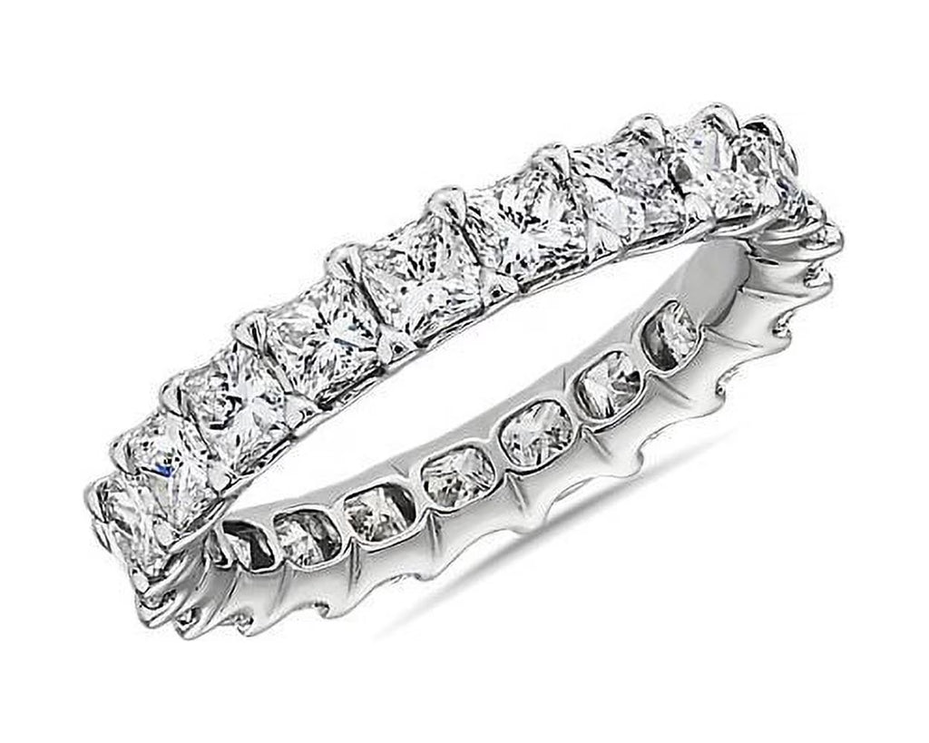 14K White Gold Princess Cut Diamond Eternity Band Size 7 E4259