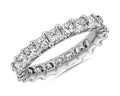14K White Gold Princess Cut Diamond Eternity Band Size 7 E4259