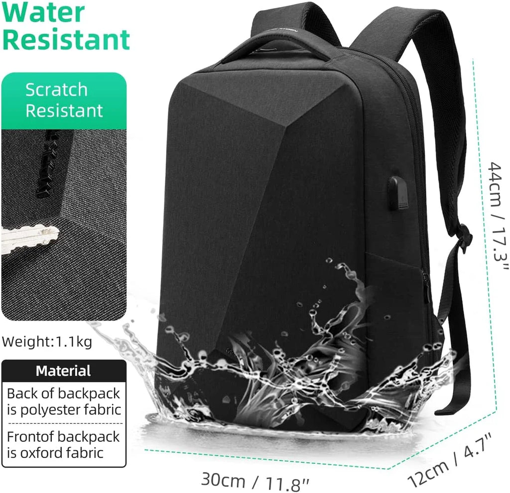 Anti Theft Backpack with TSA Approved Lock and Scratch Resistant Shell, Waterproof Travel Backpack, USB Laptop Backpack Fits 15.6 Inch Notebook Q208