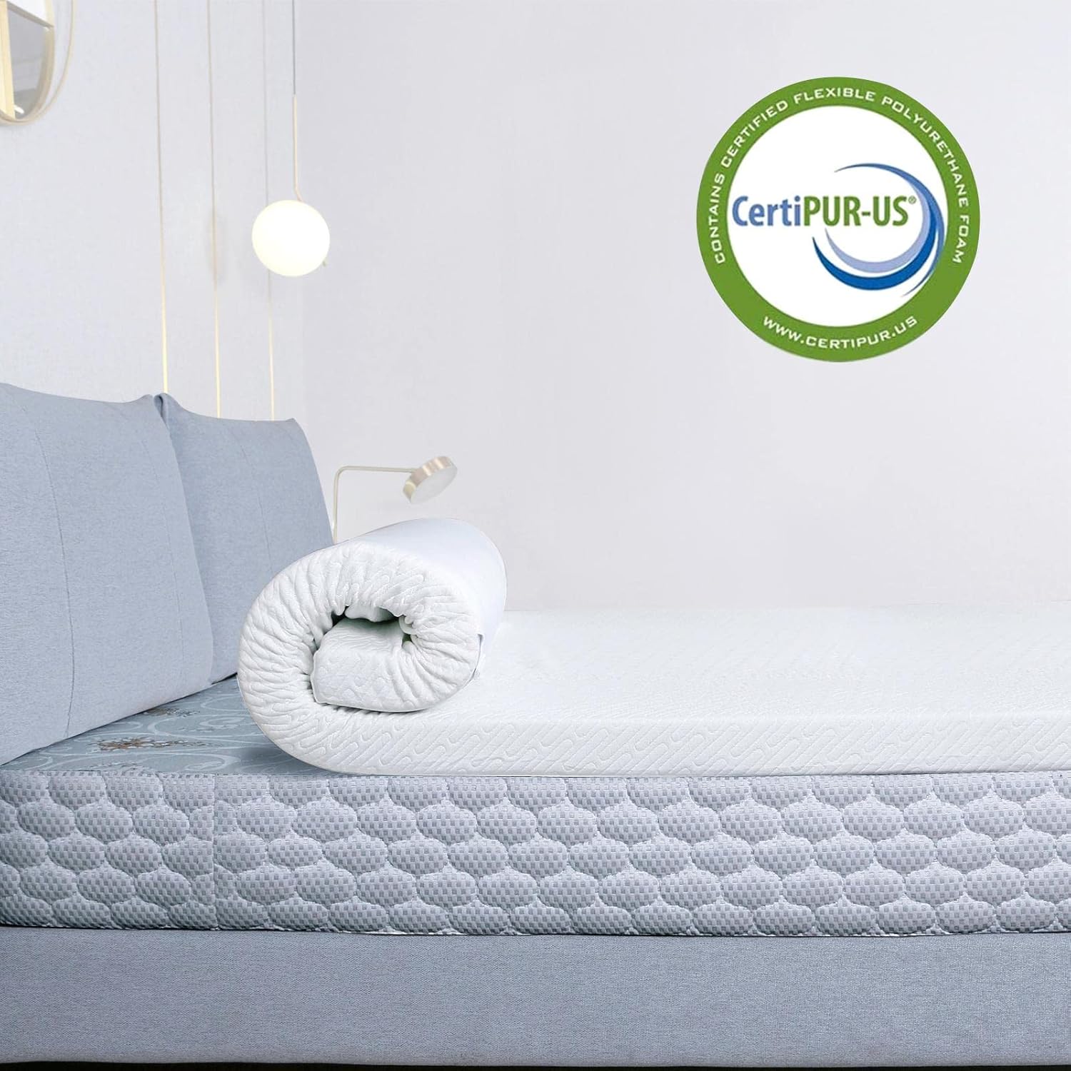 3 Inch Gel Memory Foam Mattress Topper California King Size with Bamboo Cover J984166