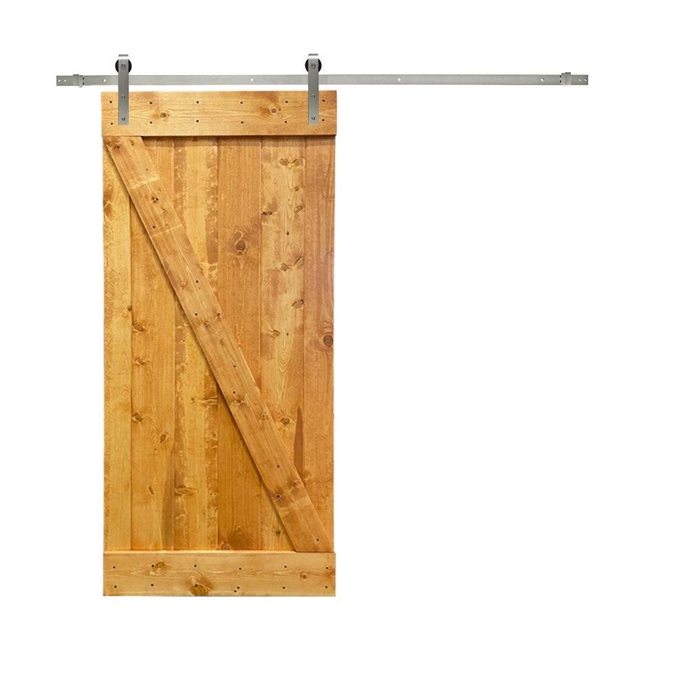 White Stained Wood Interior Sliding Barn Door with Hardware Kit U158