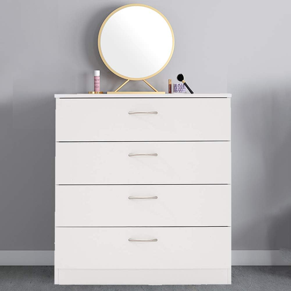 White 6 Drawer Wooden Chest of Drawers with Wheels R350937