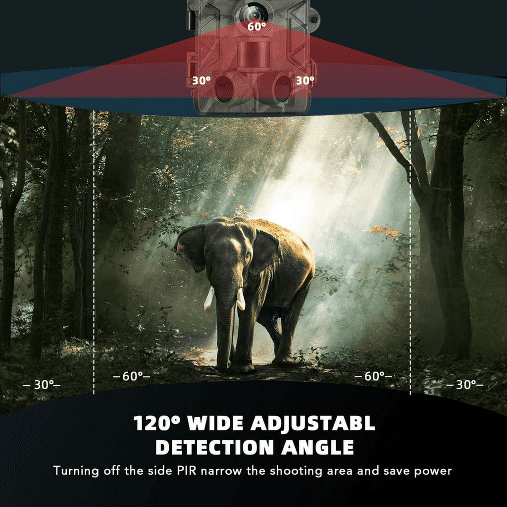 48MP 4K Trail Camera with 32GB SD Card Night Vision IP65 Waterproof F338335
