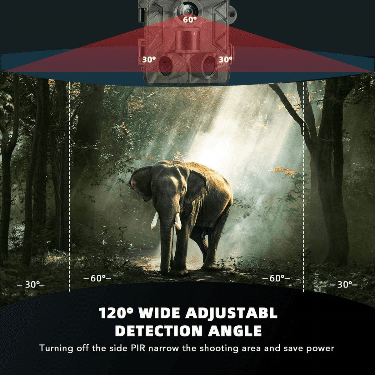 48MP 4K Trail Camera with 32GB SD Card Night Vision IP65 Waterproof F338335