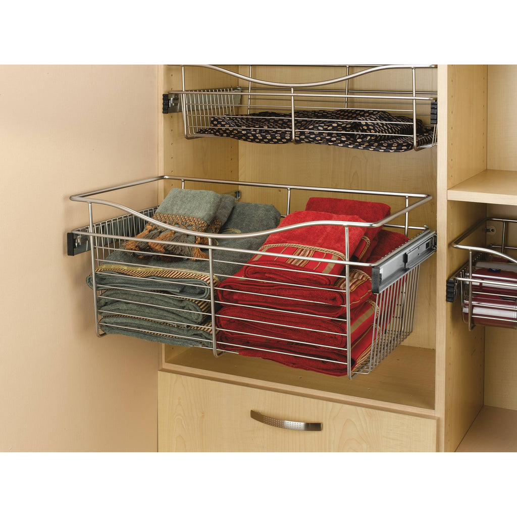 30x22 Satin Nickel Closet Pullout Basket I249244