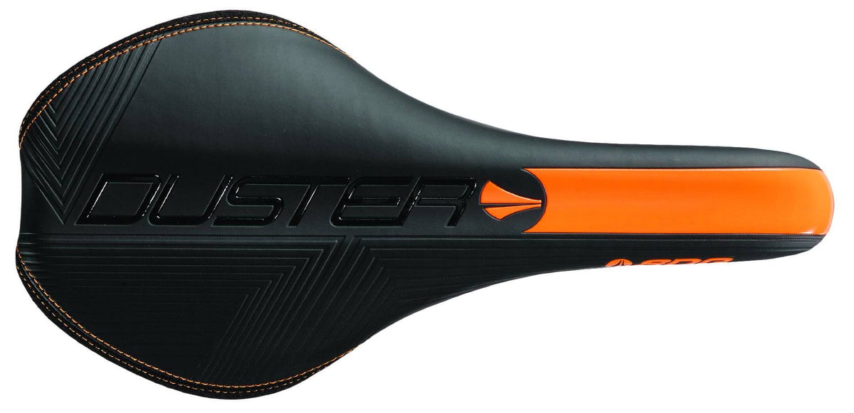 Black/Orange Ti-Alloy Rails Duster Saddle V15973