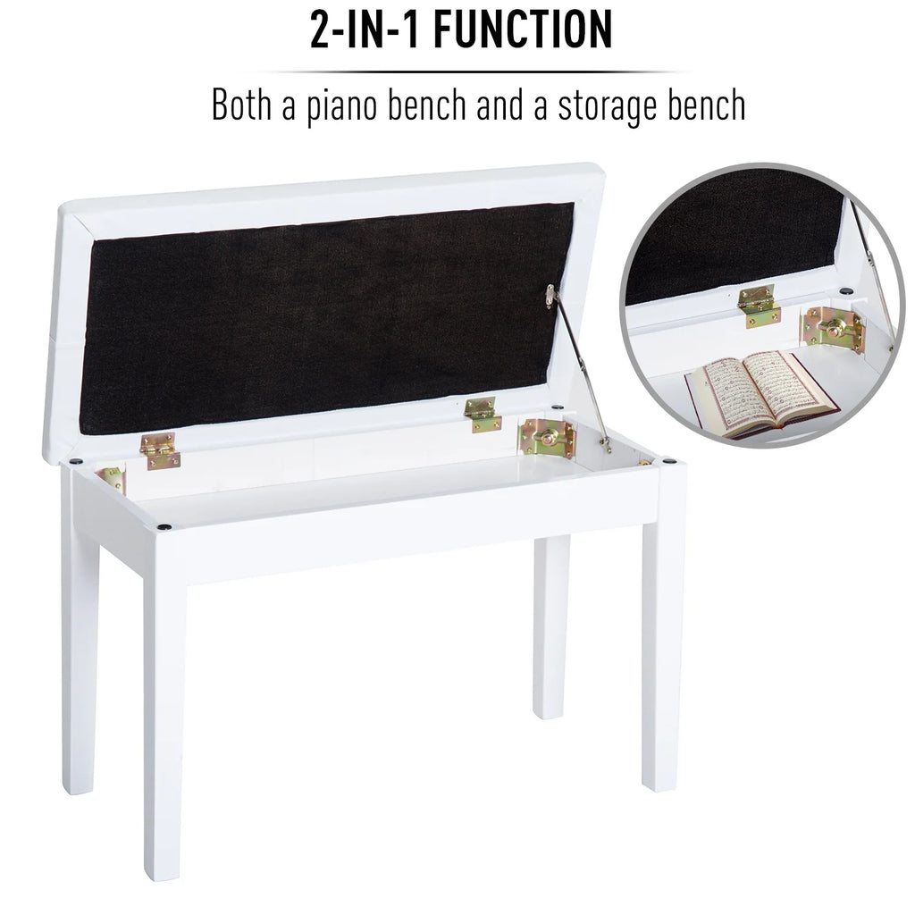 Birchwood Faux Leather Padded 2 Person Piano Bench B8349