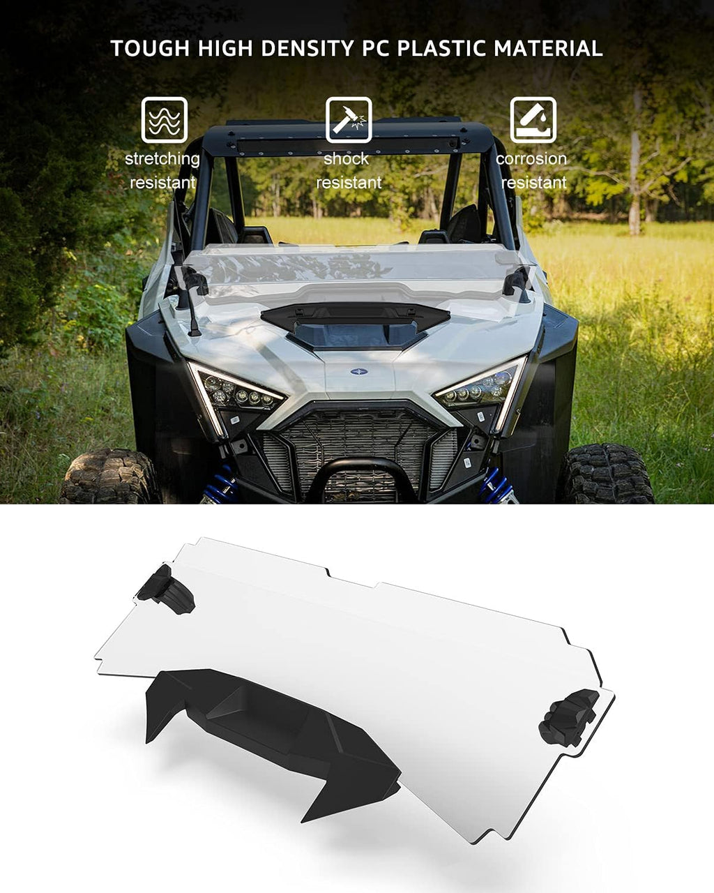 Half Windshield Clear Hard Coat Compatible with Polaris RZR PRO XP 4 N35691