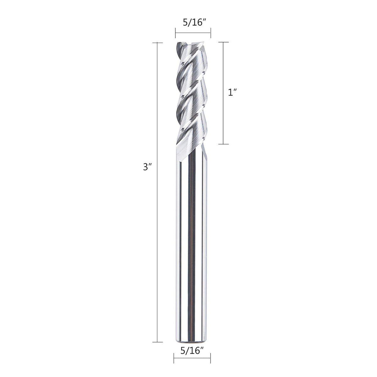 5/16 Diameter 3 Flutes Carbide End Mill CNC Router Bits, 5PCS/Pack Q38879