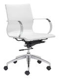White Faux Leather Low Back Office Chair K498123