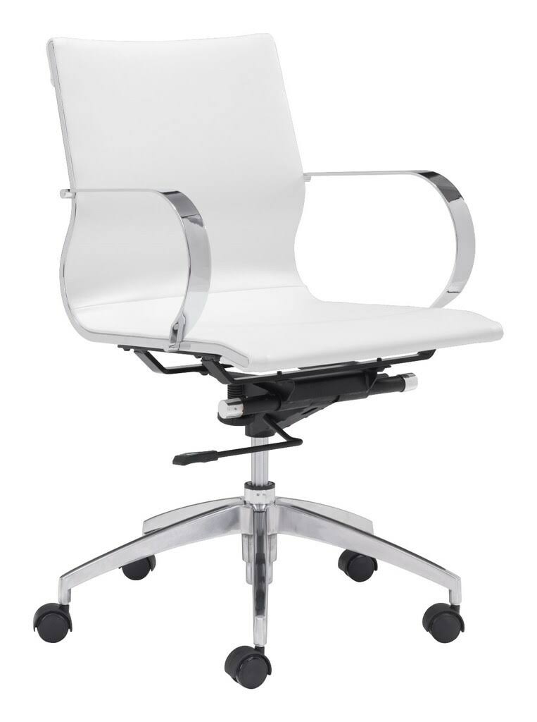 White Faux Leather Low Back Office Chair K498123