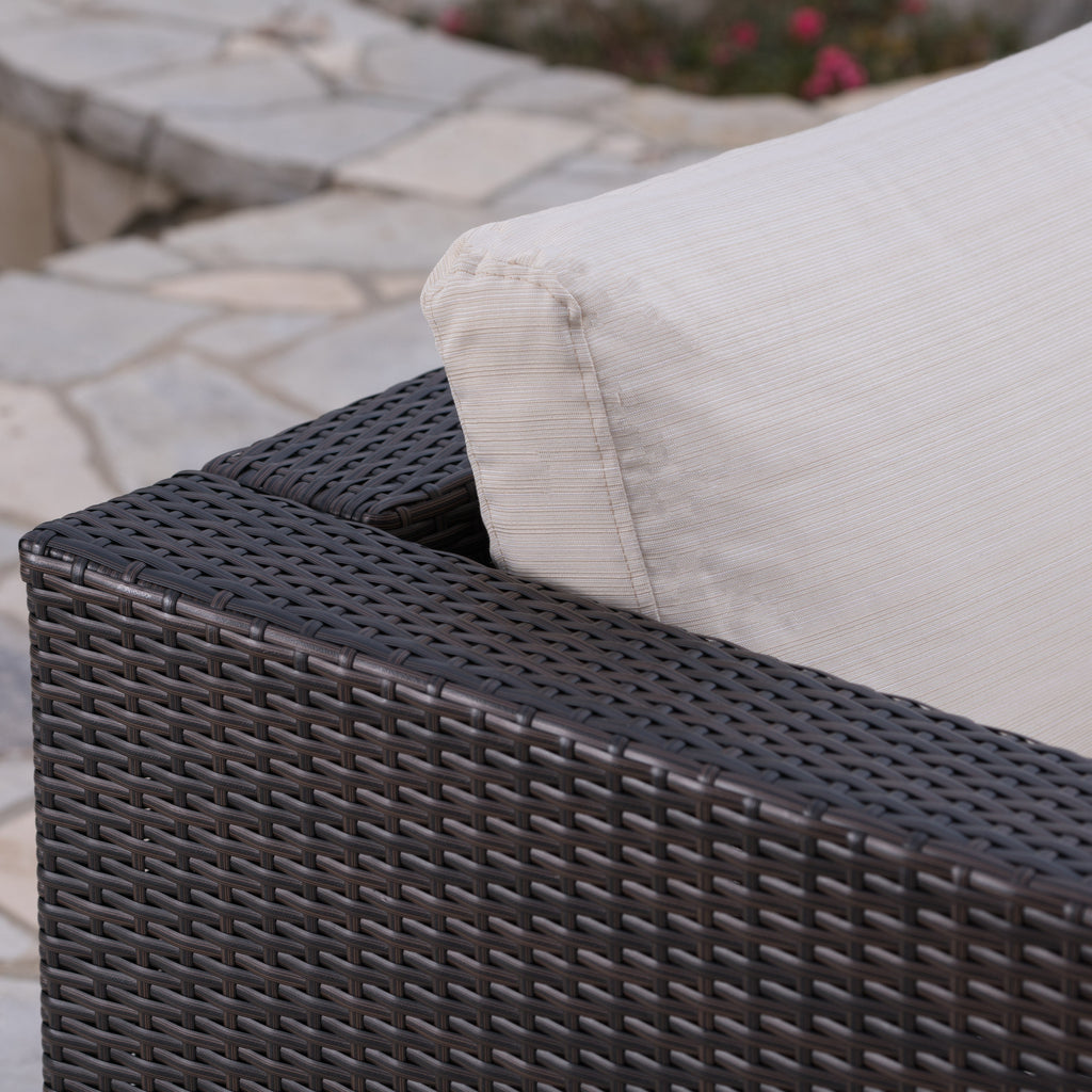 7 Seater Wicker Dining Sofa Set with Water Resistant Cushions E374