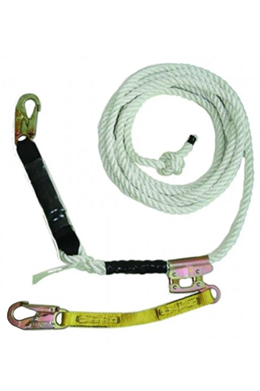 Vertical Lifeline Assembly 50ft with 3 Strand White Polydac Q66796