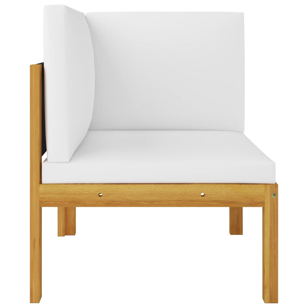 6 Piece Acacia Wood Patio Lounge Set with Cream White Cushion K4926