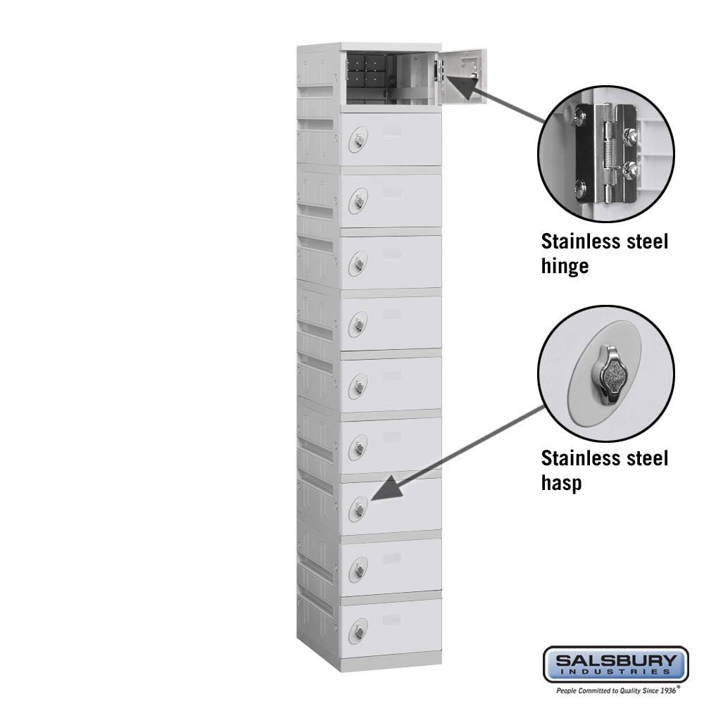 Tan Plastic Locker, 73 Inches High, 18 Inches Deep, Unassembled R6883