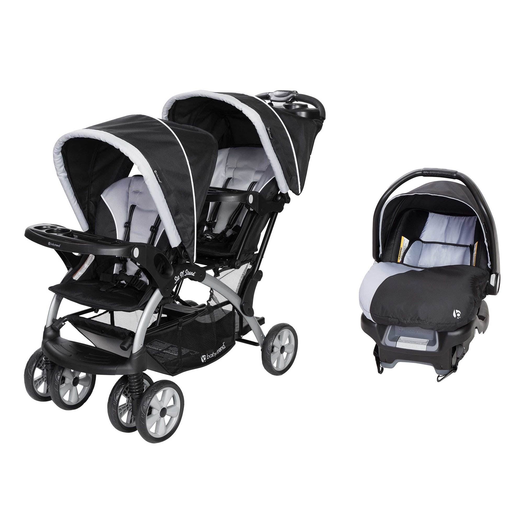 Sit N Stand Double Stroller Travel System with Infant Car Seat E3288