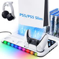 PS5 Slim Stand with Cooling Fan, Controller Charging Station, 13 Game Storage Y57159