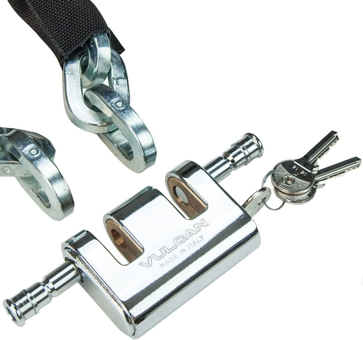 Security Chain and Lock Kit - Case-Hardened - 5/16 Inch x 9 Foot Chain E84362