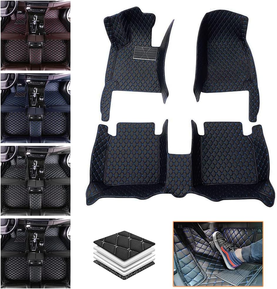Red Waterproof Non-Slip Full Coverage Car Floor Mats H39384