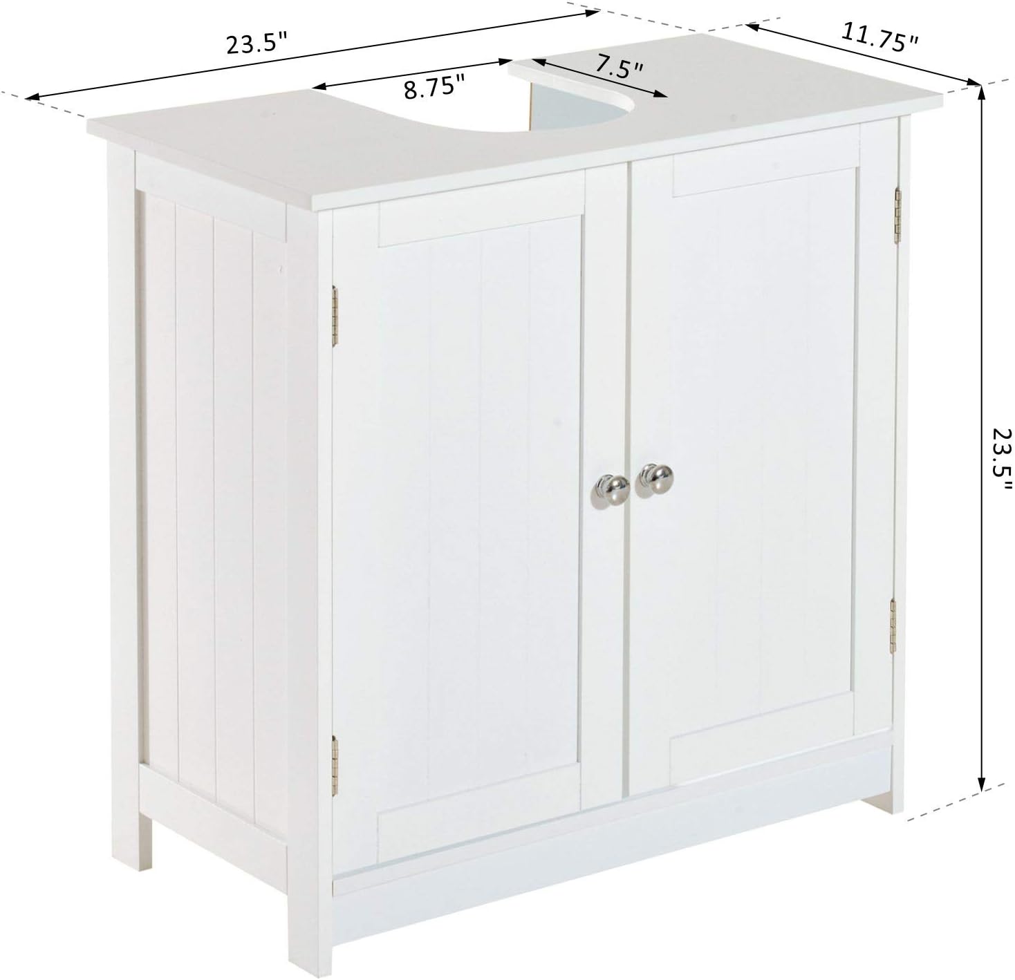 White Pedestal Sink Bathroom Vanity Cabinet M124584