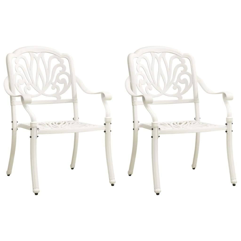 3 Piece Bistro Set Cast Aluminum White Y754