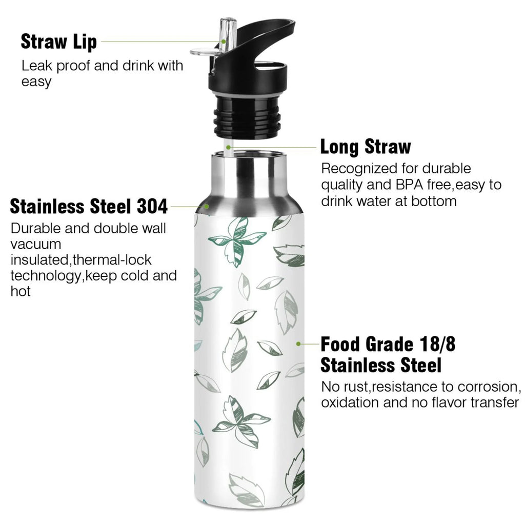 Stainless Steel Insulated Water Bottle with Straw Lid T99642