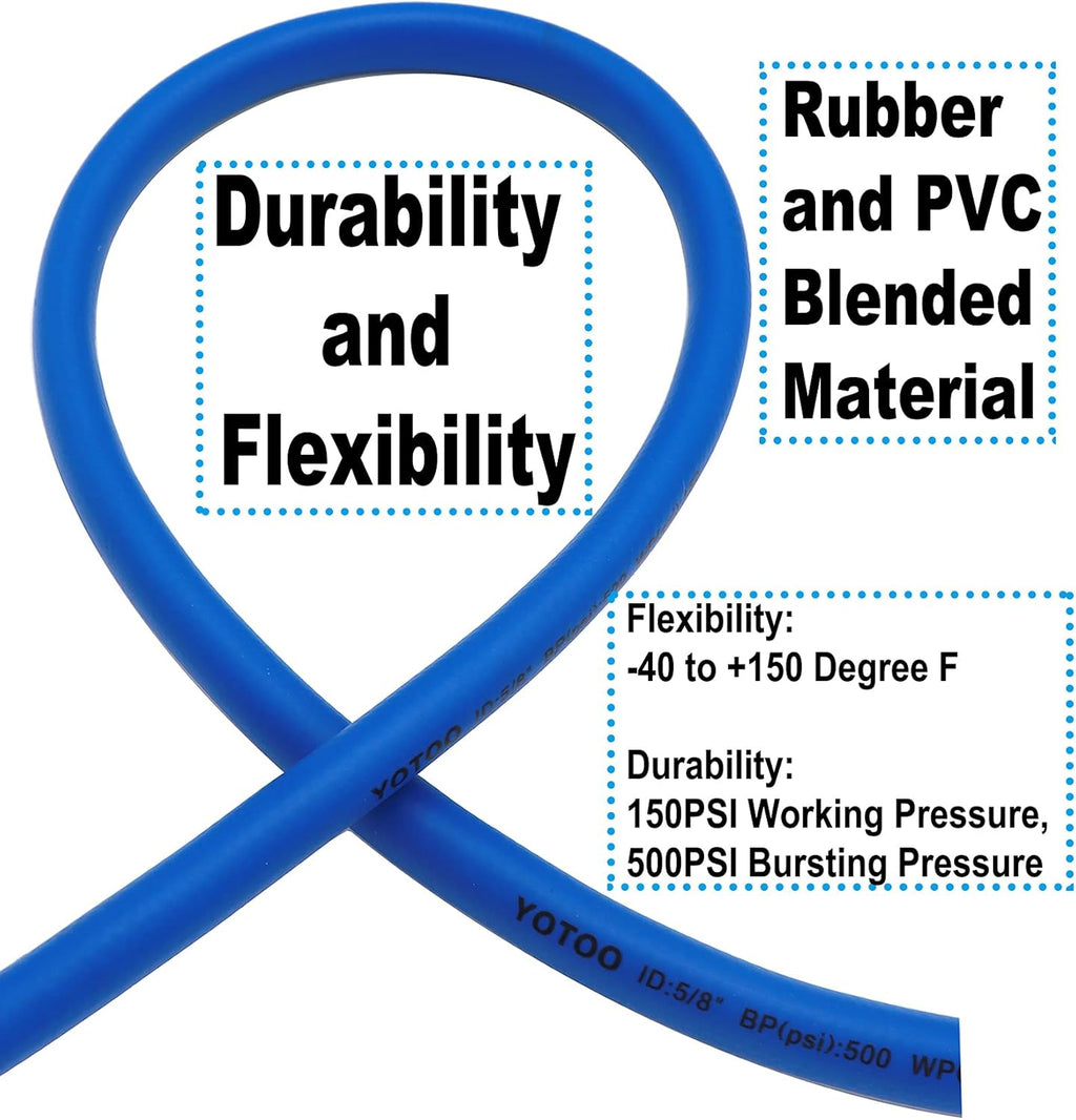Heavy Duty Hybrid Garden Water Hose 5/8-Inch by 75-Feet, Blue, Pack of 2 E412951