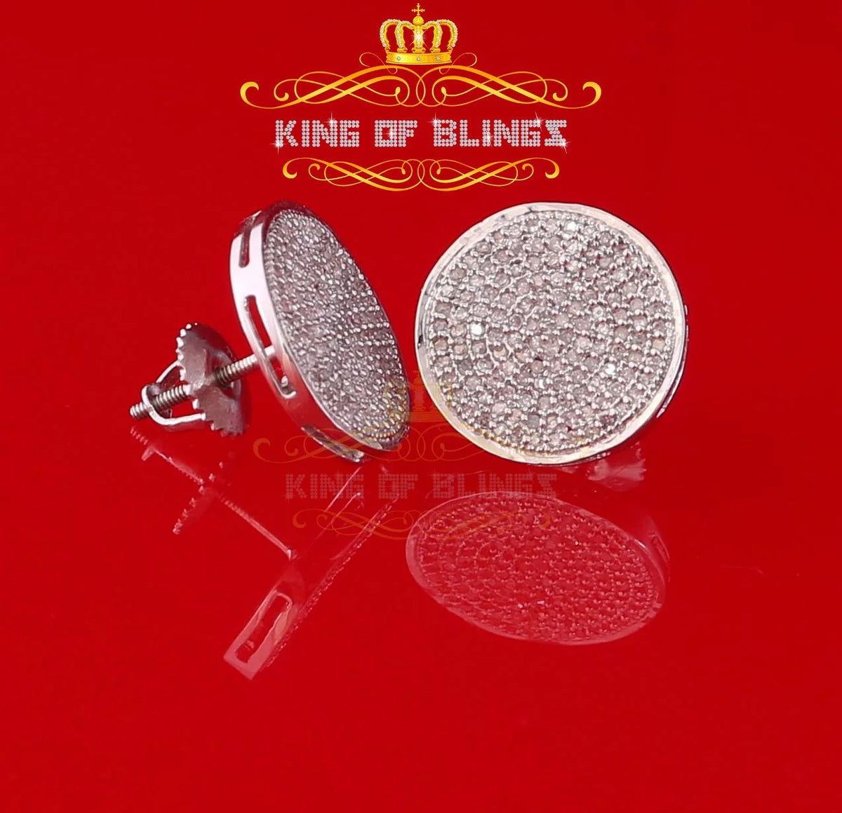 925 Sterling Silver White Hip Hop Stud Earrings P9503