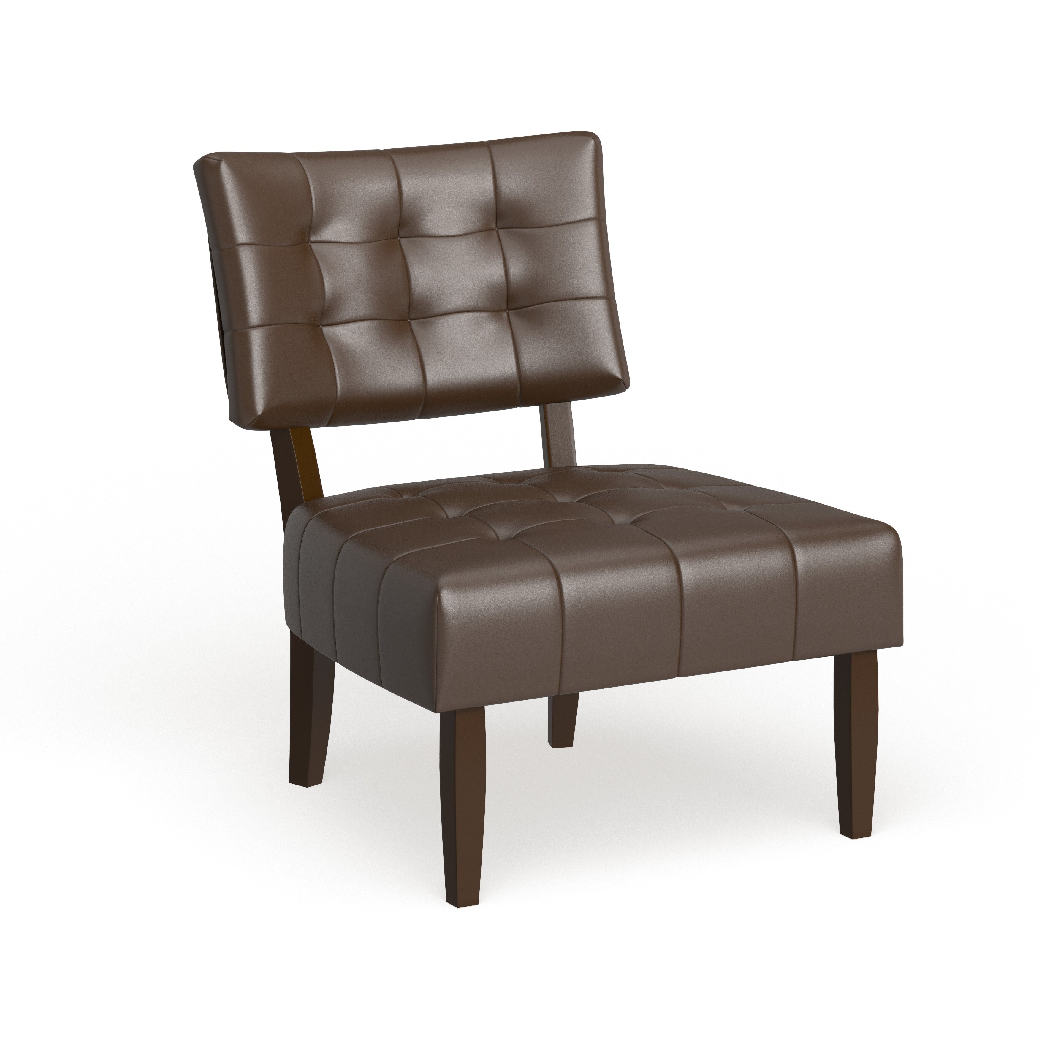 Brown Tufted Slipper Chair E58164