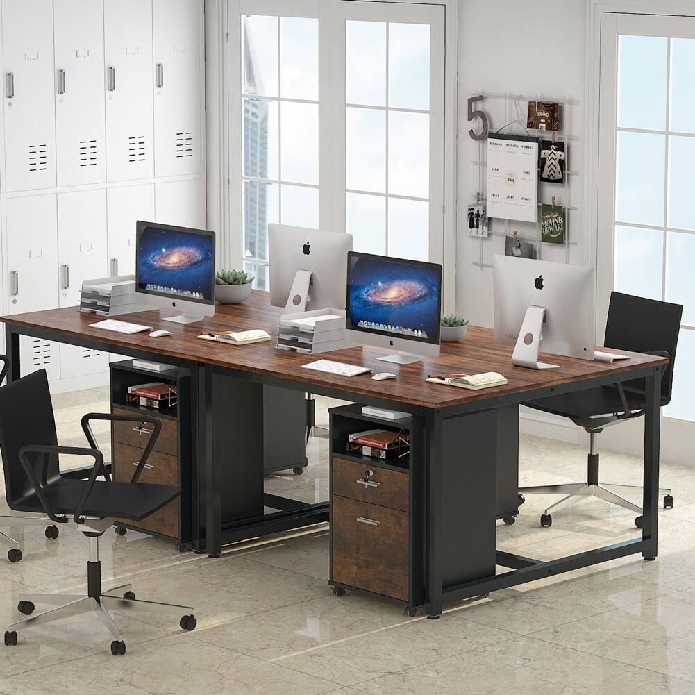 Black 2 Drawer Mobile File Cabinet with Lock B419