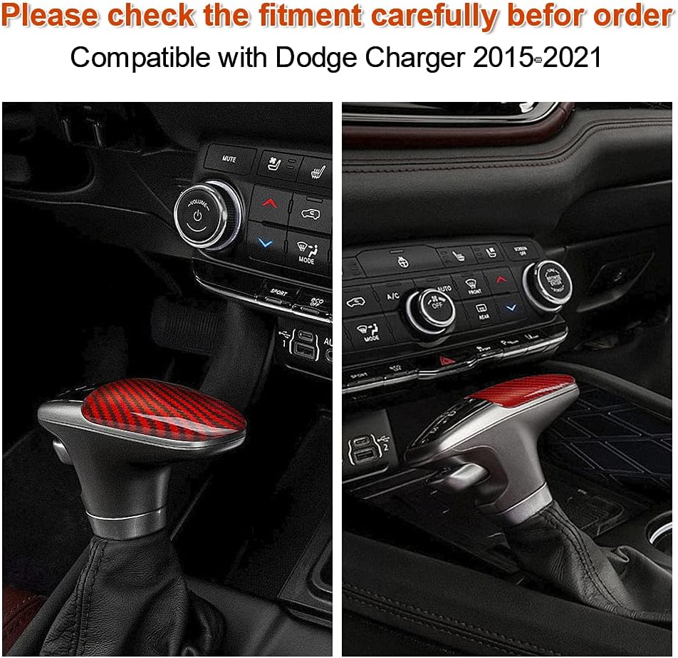 Red Carbon Fiber Gear Shift Knob Cover Trim G454110