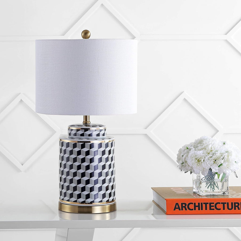 Black/White Ceramic/Metal LED Table Lamp Z78101