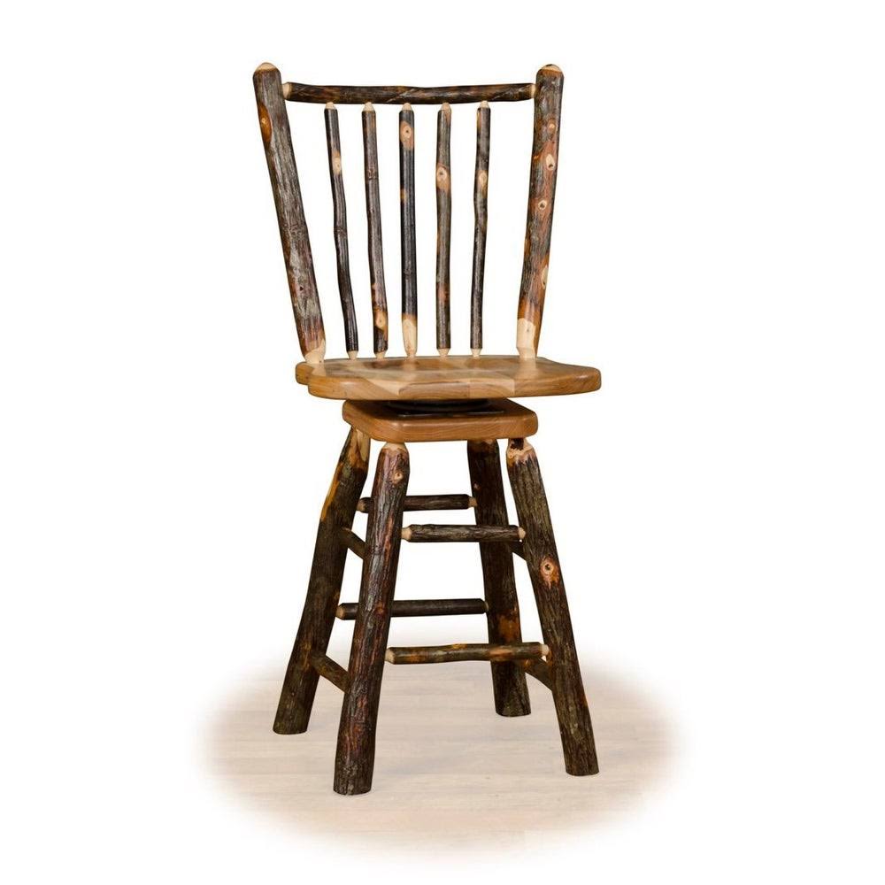 Hickory Log Stick Back Barstool V80041