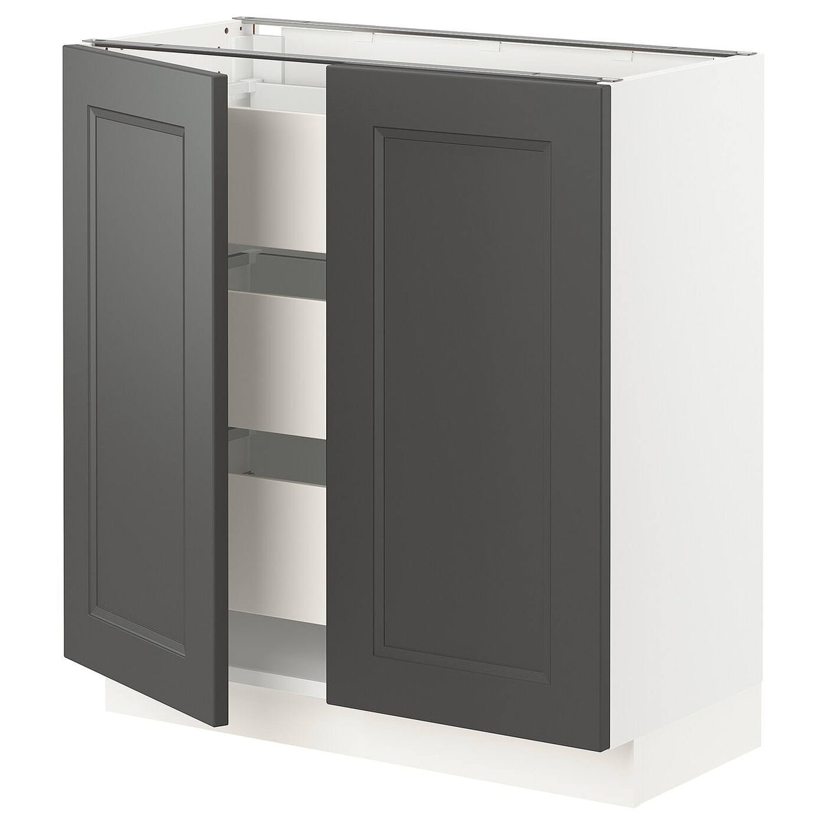 White Base Cabinet with 2 Doors and 3 Drawers, 30x15x30 M72294