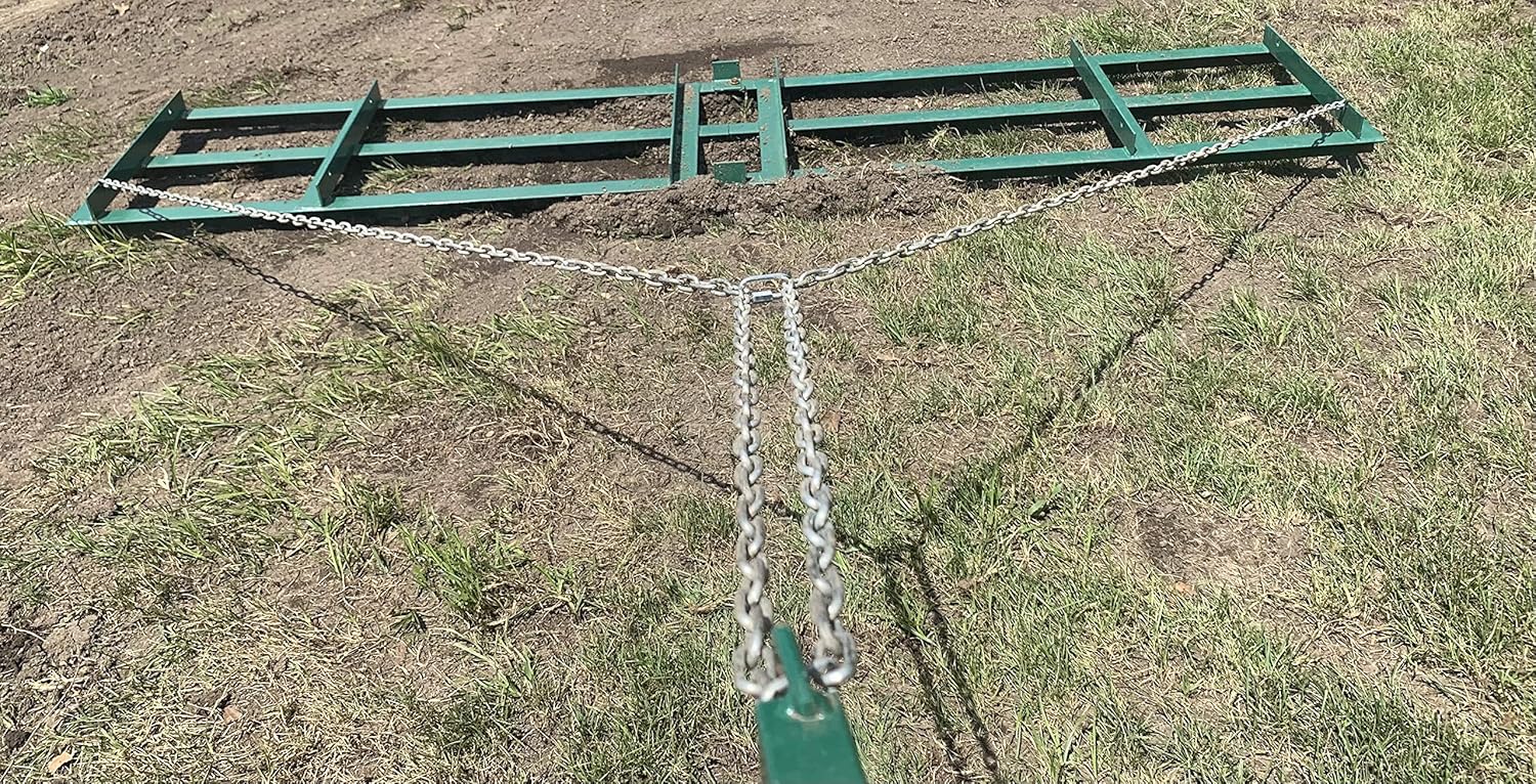 8 Ft Drag Harrow Driveway Grader for ATV, UTV - Tractor Rake - Tow Behind J5070