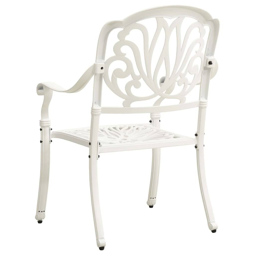 3 Piece Bistro Set Cast Aluminum White Y754
